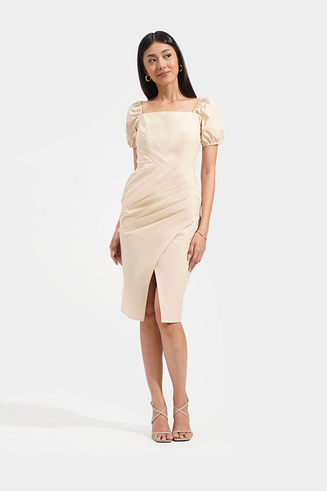 Square Neck Pintuck Dress