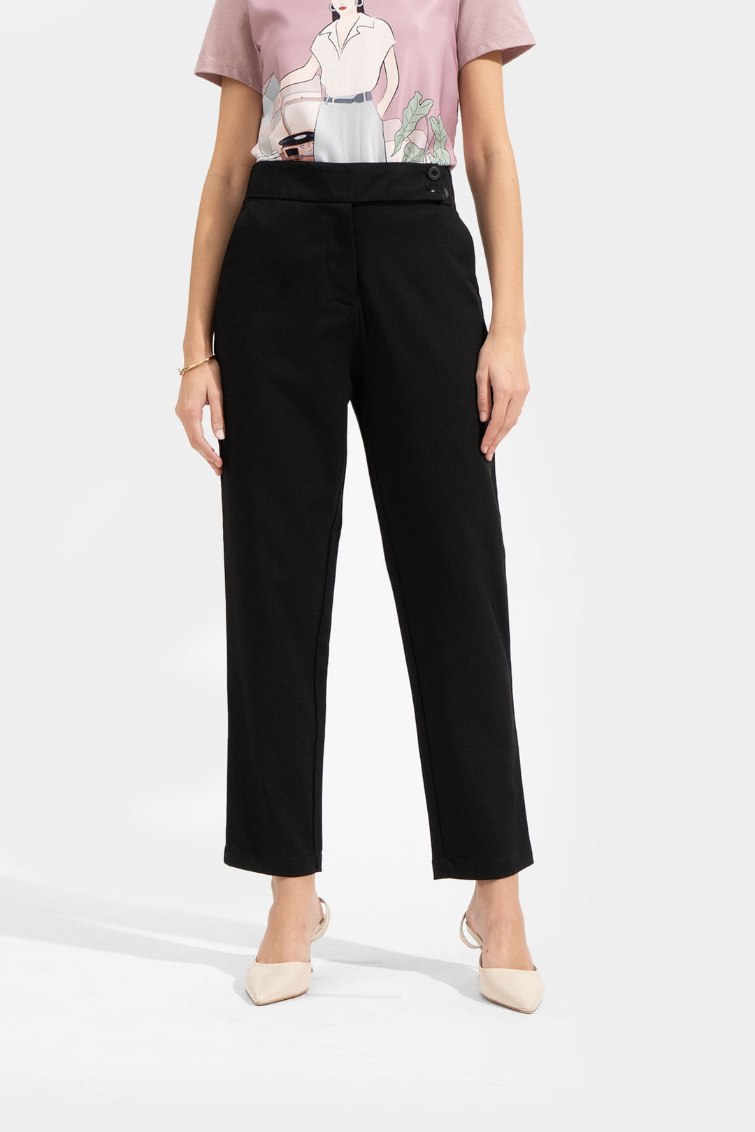 Fine Line Pocket Detail Slim Trousers