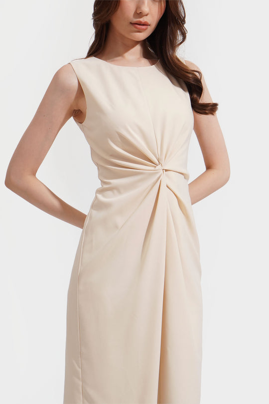 Knotted Detail Midi Dress