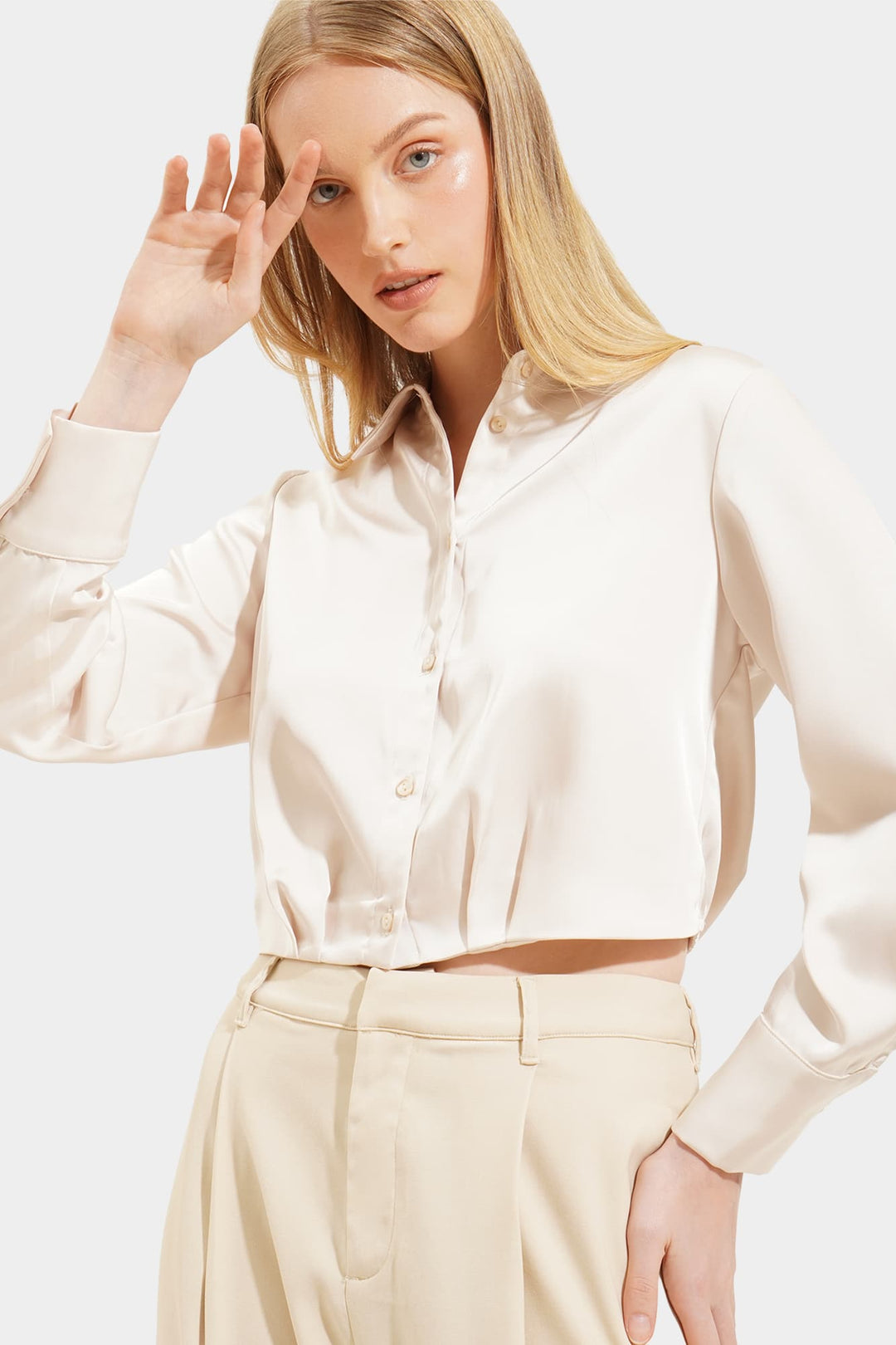 Button Down Satin Shirt