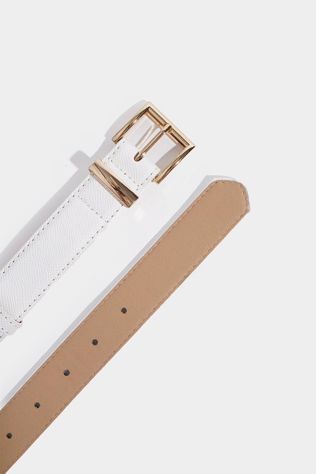 Leather Buckled Slim Belt