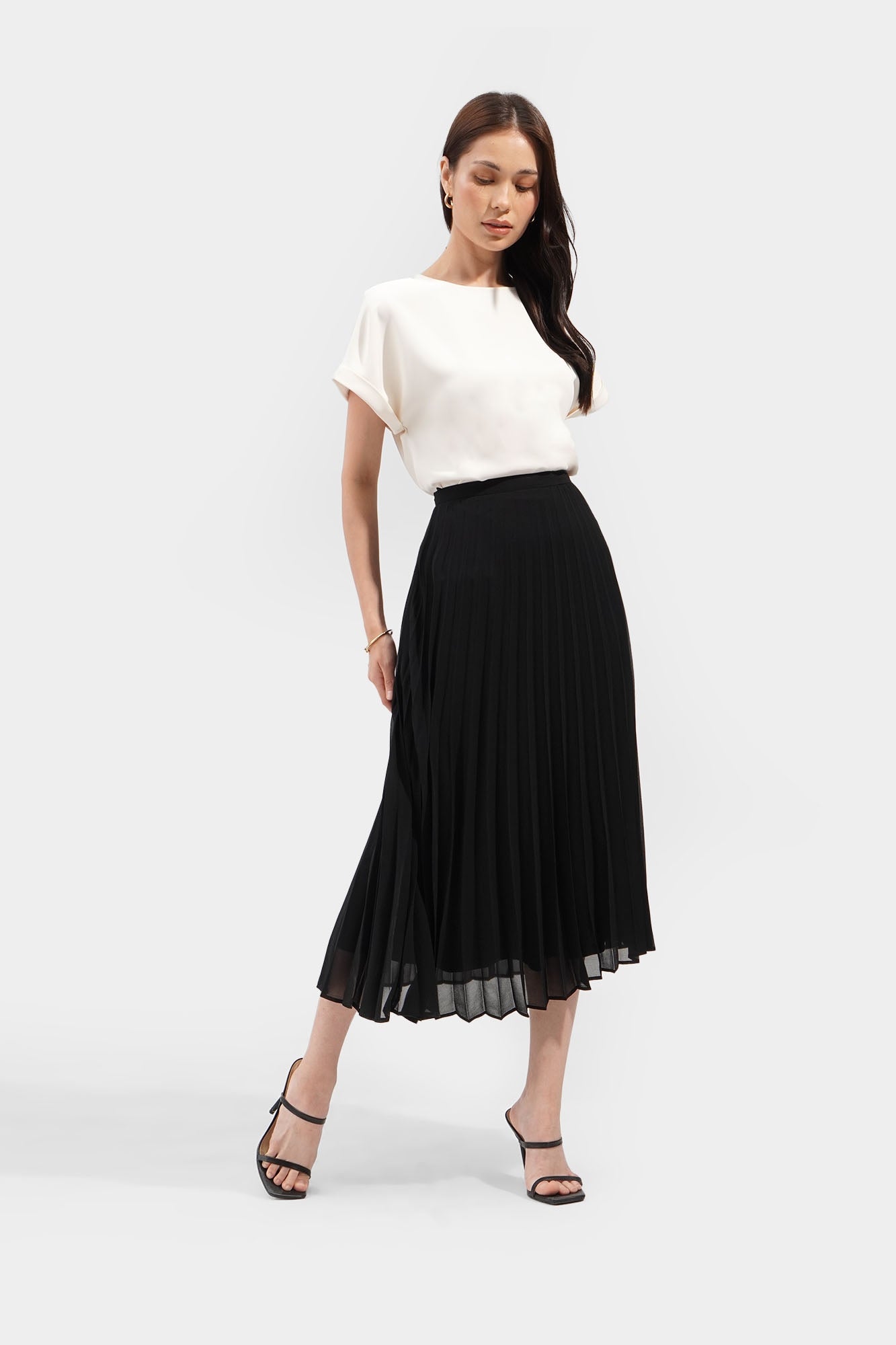 Pleated Midi Skirt