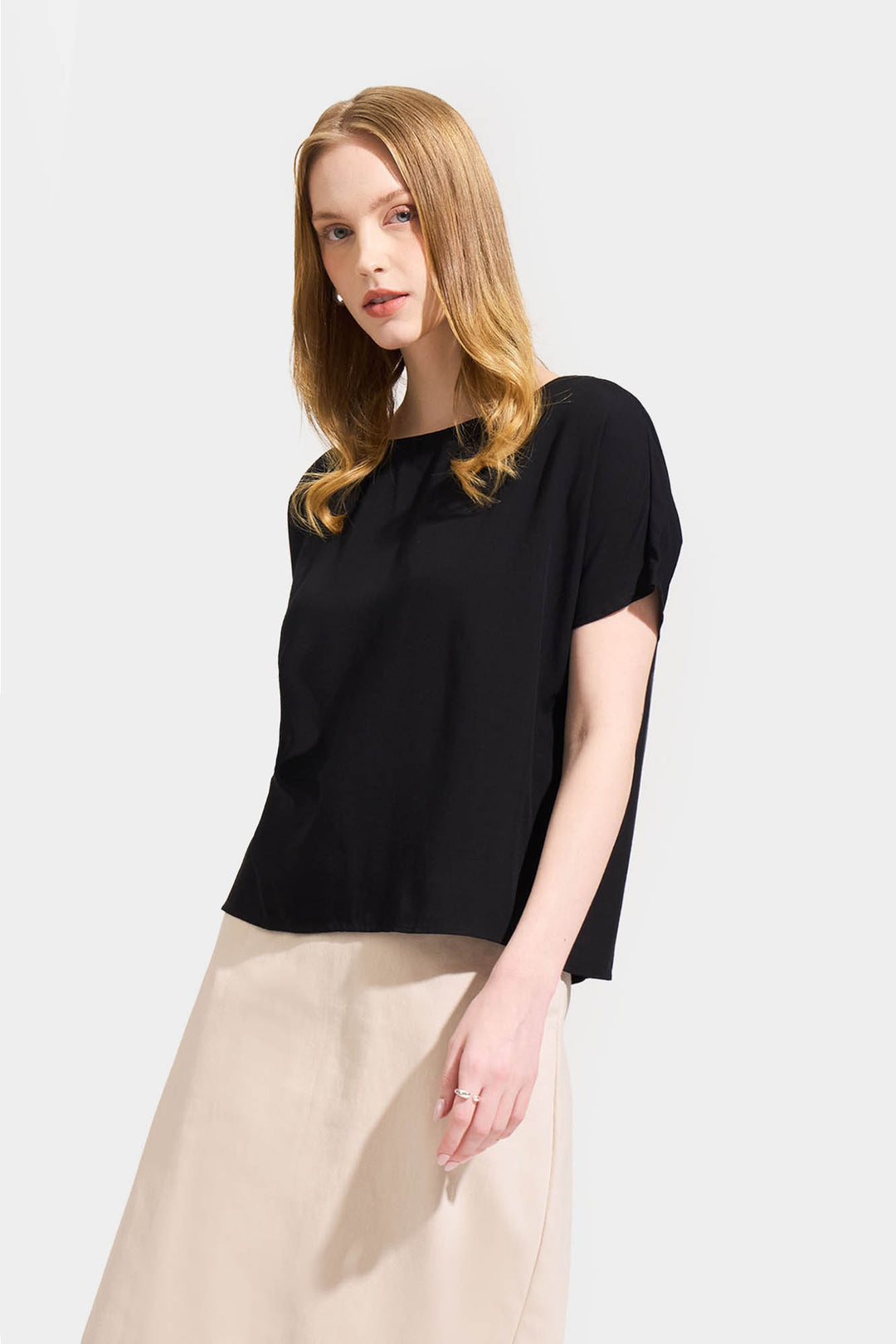 Boat Neck Top with Side Slit