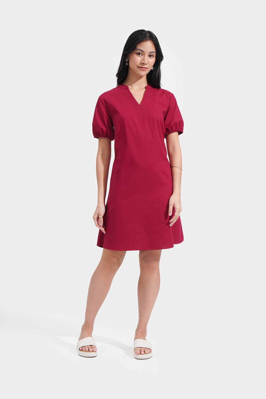 Split Crew Neck Mini Dress