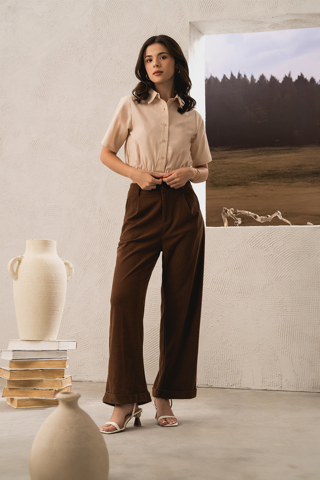 Corduroy Wide Leg Trousers