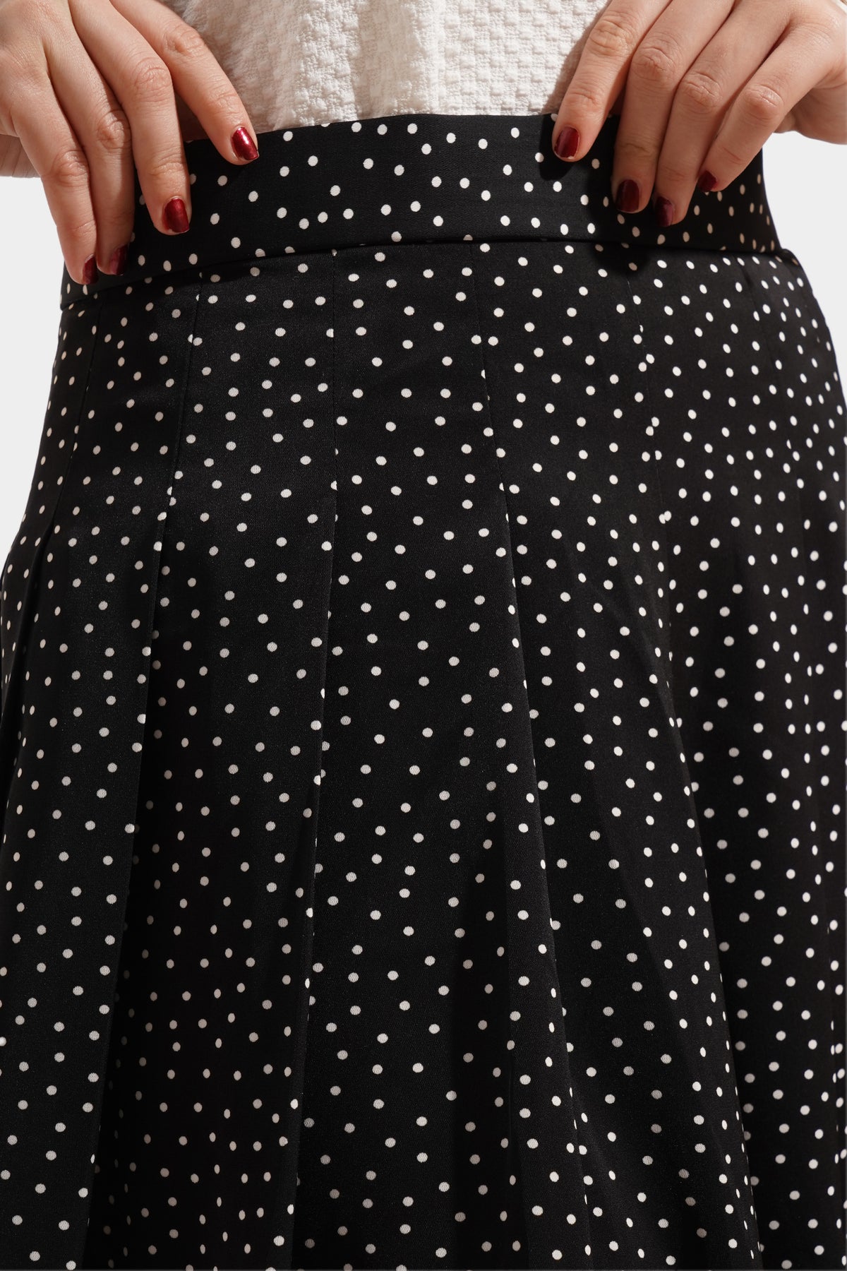 Polka Dots Pleated Midi Skirt – ForMe